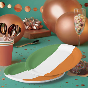 Ireland flag paper plate