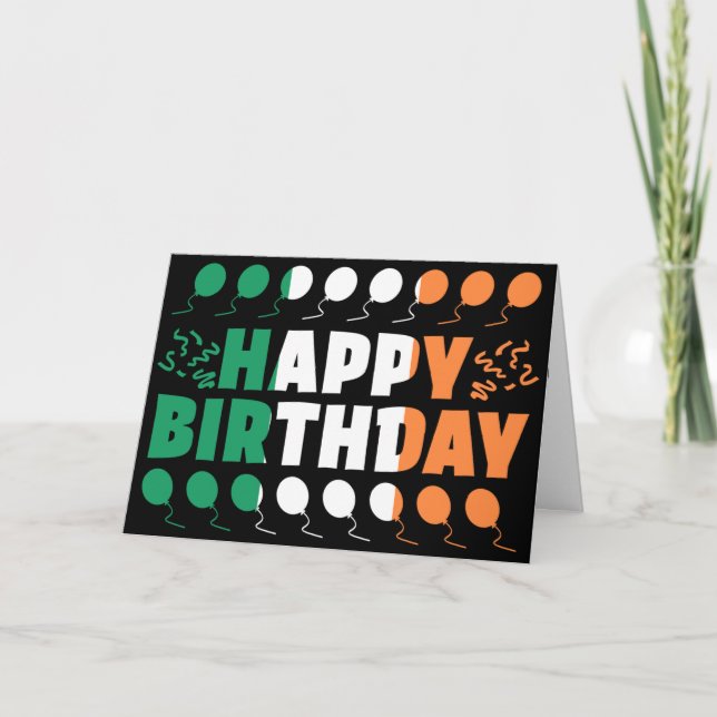 Ireland Flag Patriotic Birthday Card (Front)