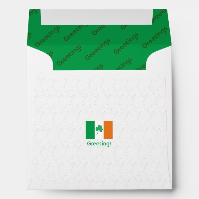 IRELAND FLAG Shamrock Custom Square Envelope (Back (Bottom))
