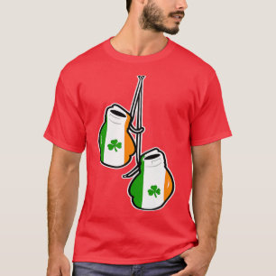 Ireland Flag Shamrock Irish boxing gloves T-Shirt