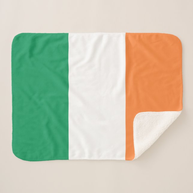 Ireland Flag Sherpa Blanket (Front (Horizontal))