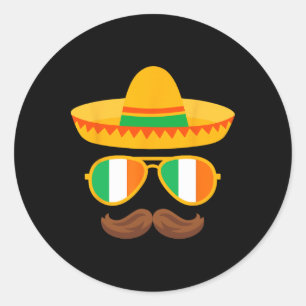 Ireland Flag Sungles Irish Cinco De Mayo Mexican B Classic Round Sticker