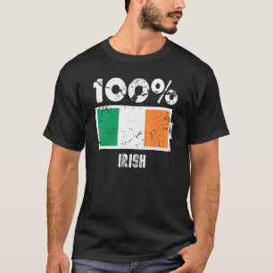 Ireland Flag Support 100 Irish Battery Power T-Shirt