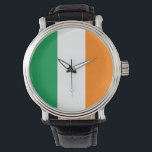 Ireland Flag Watch<br><div class="desc">The Irish flag is a vertical triband. The used colours in the flag are green,  white,  orange. The proportion of the Irish flag is 1:2. The Flag of Ireland was adopted in 1919.</div>
