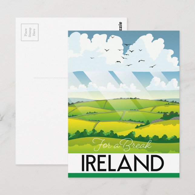 Ireland for a break travel postcard (Front/Back)