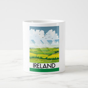 Ireland for a break travel postcard large coffee mug