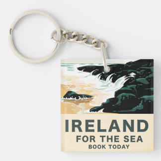 Ireland "For the Sea" Nautical travel poster Key Ring
