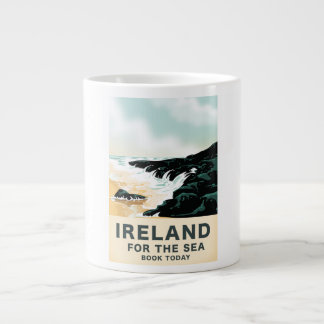 Ireland "For the Sea" Nautical travel poster Large Coffee Mug