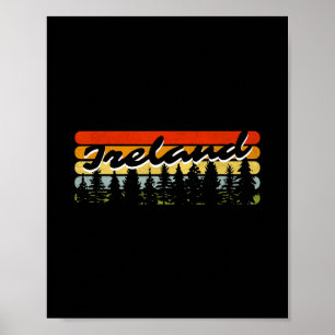 Ireland Forest Sunset Trees Cabin Vacation Souveni Poster