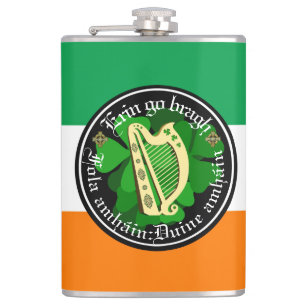 Ireland forever/Erin go bragh/1 blood/people/harp Hip Flask