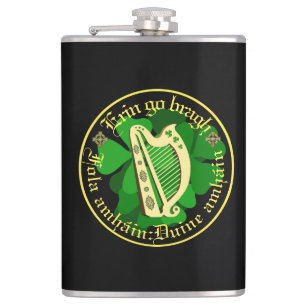 Ireland forever/Erin go bragh/1 blood/people/harp Hip Flask