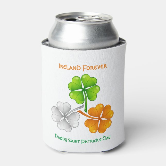 Ireland Forever Lucky Shamrock Can Cooler (Can Front)