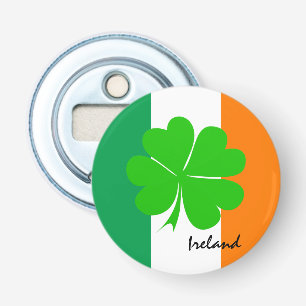 Ireland & four leaf clover, Irish flag /sport fans Bottle Opener
