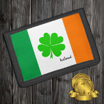 Ireland & four leaf clover, Irish flag /sport fans Trifold Wallet<br><div class="desc">WALLETS: Ireland & Dublin - love my country and Irish flag & four leaf clover travel patriots /sports fans</div>