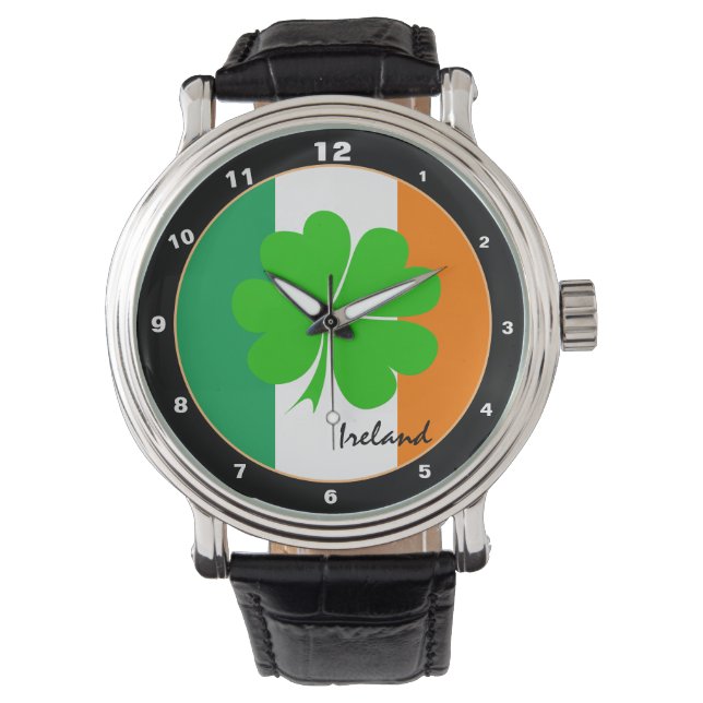 Ireland & four leaf clover, Irish flag /sport fans Watch (Front)