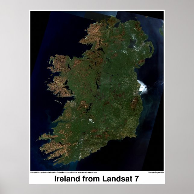 Ireland from Landsat 7 Poster (Front)