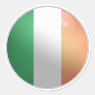 Ireland Glossy Circle Flag Classic Round Sticker