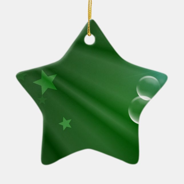 Ireland Green Pattern Art Peace Love Destiny Ceramic Tree Decoration (Front)