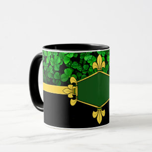 Ireland green shamrocks, Customise with name 5 Mug