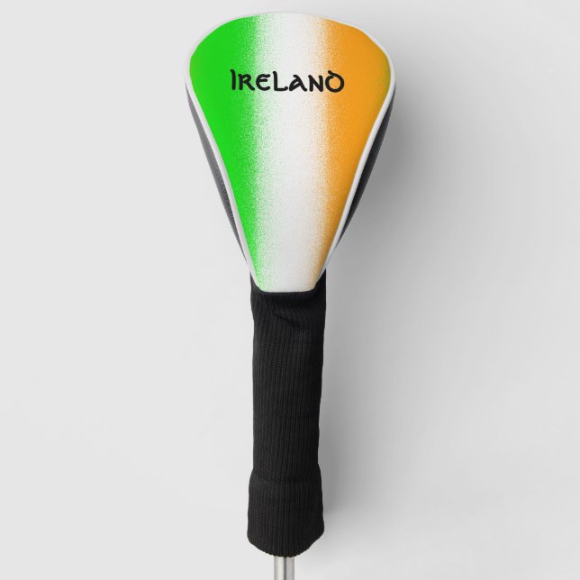 Ireland green - White - Orange Irish Flag Stripes Golf Head Cover (Front)