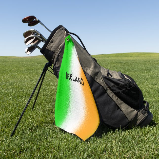 Ireland green - White - Orange Irish Flag Stripes Golf Towel (Green)