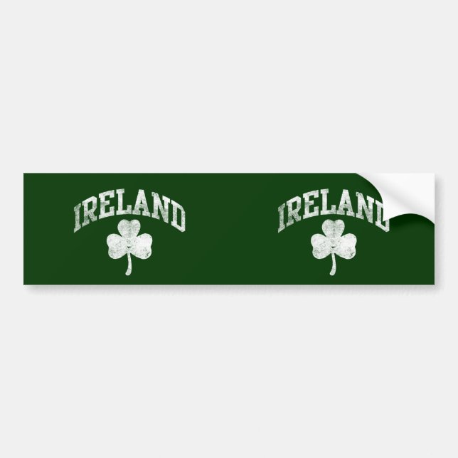 Ireland, Grunge Varsity Style Bumper Sticker (Front)