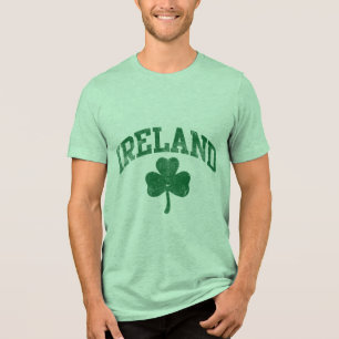 Ireland, Grunge Varsity Style St Patricks Day Tri-Blend Shirt