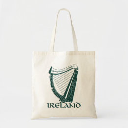 Ireland Harp Design, Irish Harp Tote Bag