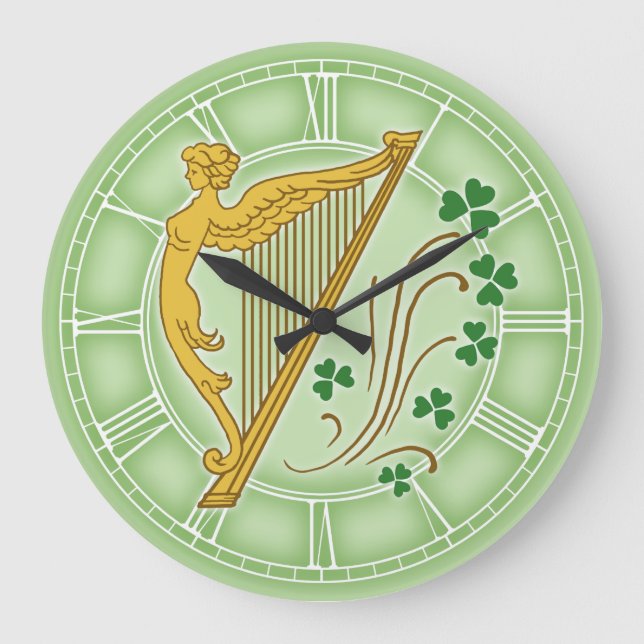 Ireland Harp Large Clock (Front)