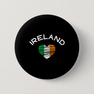 Ireland Heart St Patricks Proud Irish Flag Roots H 6 Cm Round Badge