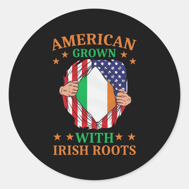 Ireland Home American Grown With Irish Roots Classic Round Sticker (Front)