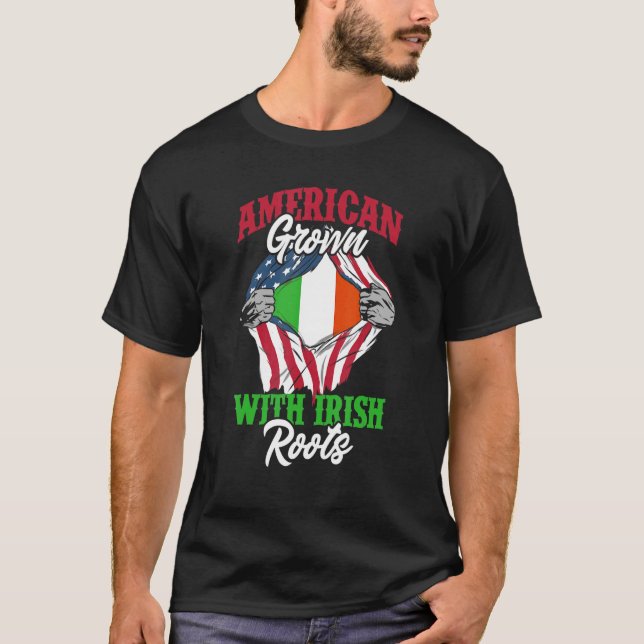 Ireland Home Country American Grown With Irish Roo T-Shirt (Front)