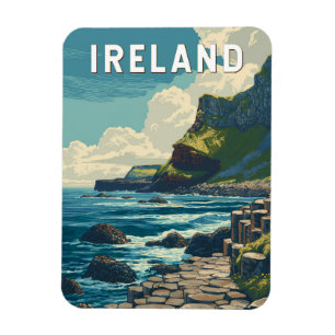 Ireland Illustration Travel Art Vintage Magnet