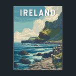 Ireland Illustration Travel Art Vintage Postcard<br><div class="desc">Ireland retro vector travel design. From the lively streets of Dublin and Galway to the breathtaking Cliffs of Moher and Wild Atlantic Way,  Ireland offers travelers a perfect blend of history,  charm,  and natural beauty.</div>