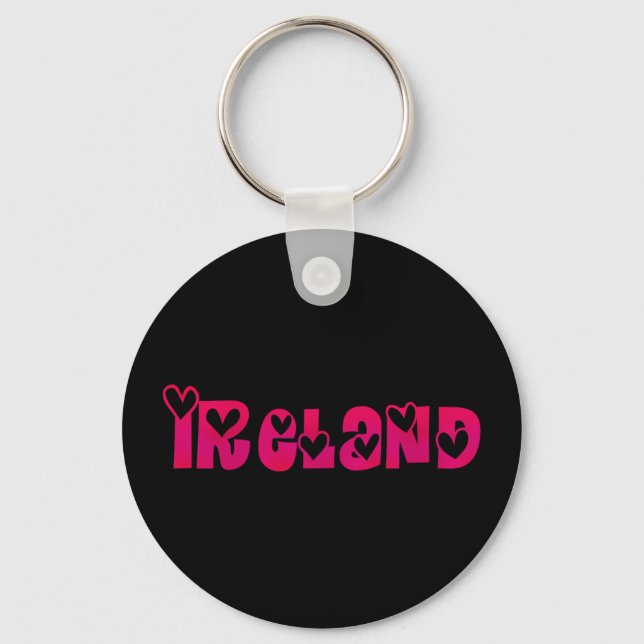 Ireland in Hearts Key Ring (Front)
