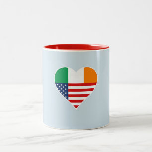 Ireland, irish - America, USA. Heart, Country Love Two-Tone Coffee Mug
