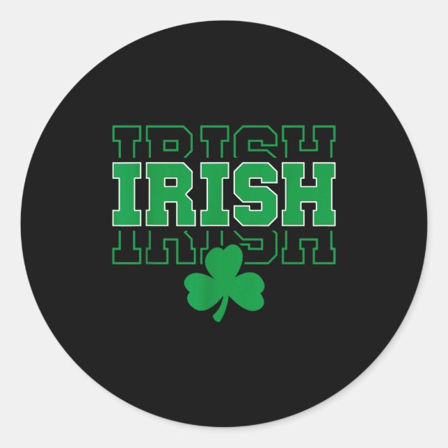 Ireland Irish Ancestry Varsity Style For Men Women Classic Round Sticker (Front)