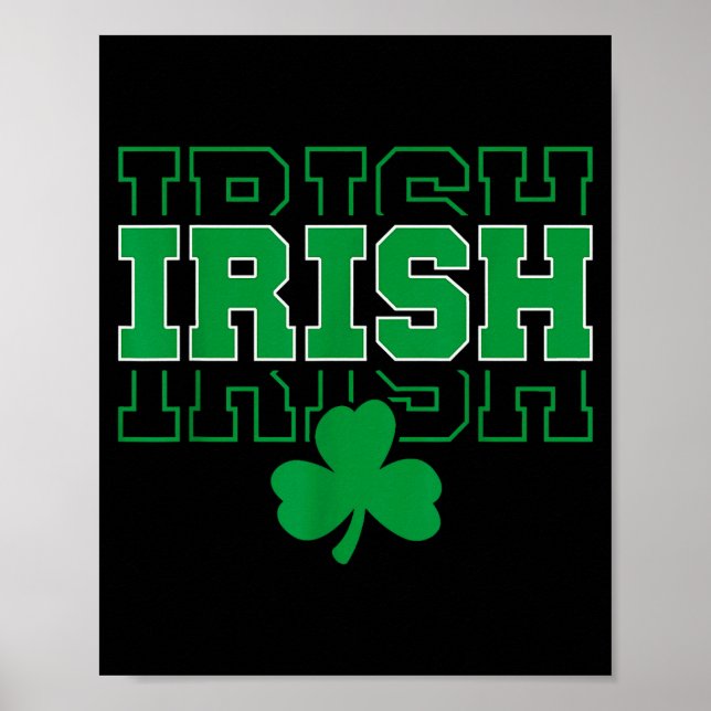 Ireland Irish Ancestry Varsity Style For Men Women Poster (Front)