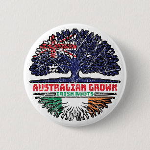 Ireland Irish Australian Australia Tree Roots Flag 6 Cm Round Badge