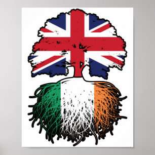 Ireland Irish British UK United Kingdom Britain Poster
