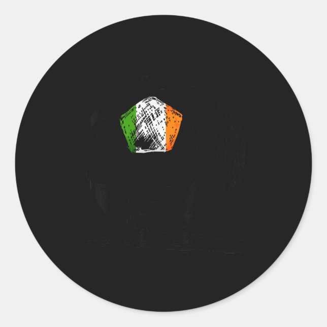 Ireland Irish Eire Flag Design On Soccer Ball Jers Classic Round Sticker (Front)