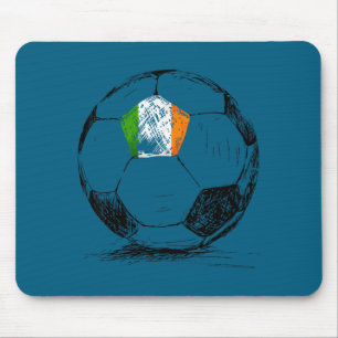 Ireland Irish Eire Flag Design On Soccer Ball Jers Mouse Mat
