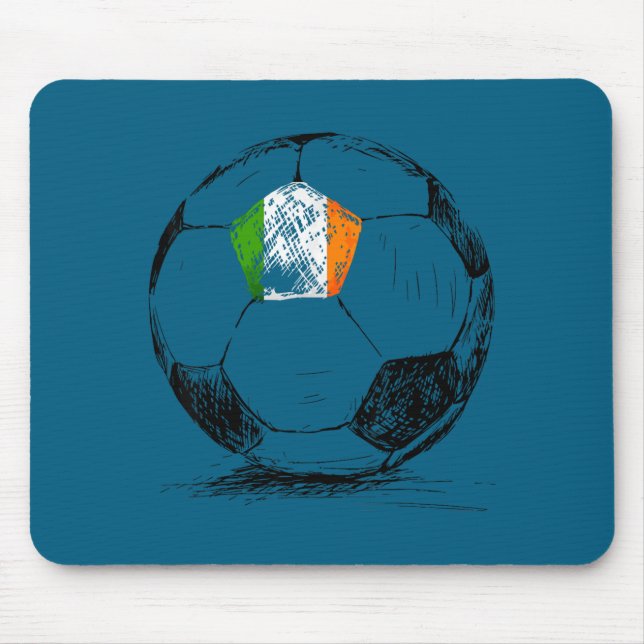 Ireland Irish Eire Flag Design On Soccer Ball Jers Mouse Mat (Front)