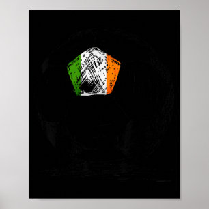 Ireland Irish Eire Flag Design on Soccer Ball Poster