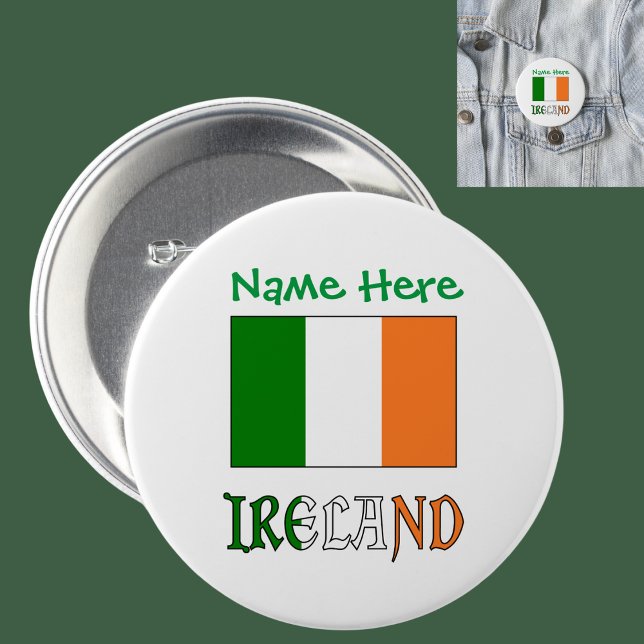 Ireland Irish Flag Green Personalisation  7.5 Cm Round Badge (Creator Uploaded)