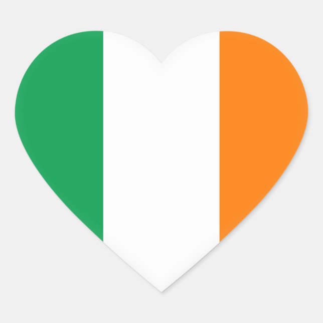 Ireland (Irish) Flag Heart Sticker (Front)