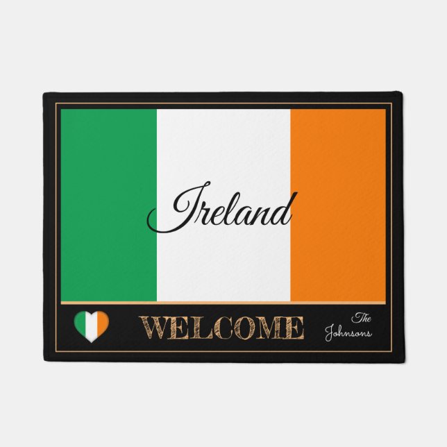 Ireland & Irish Flag house mats /sports Welcome (Front)