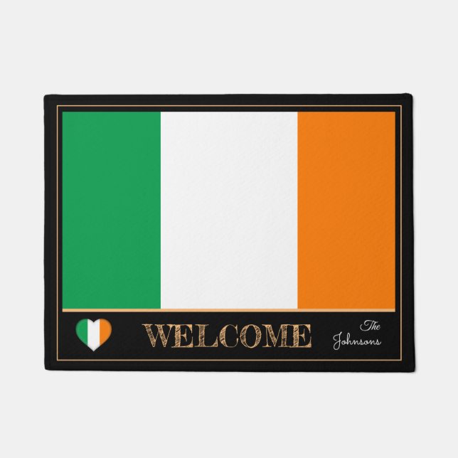 Ireland & Irish Flag house mats /sports Welcome (Front)