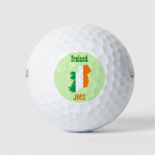 Ireland Irish Flag Map Monogram Initials Golf Balls