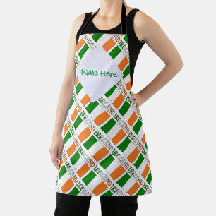Ireland Irish Flag Tiled Green Personalisation Apron